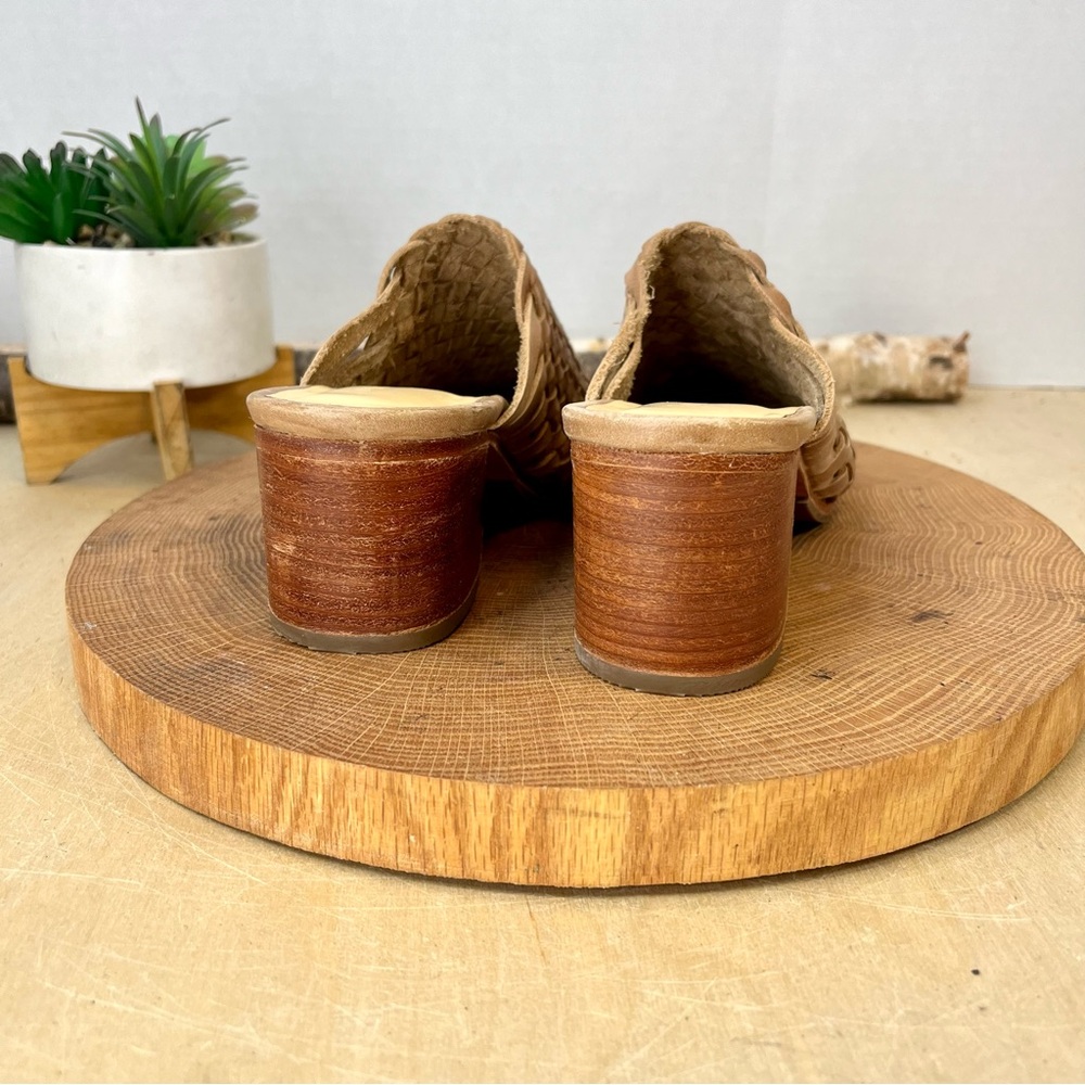 NWOB Nisolo All-Day Woven Heeled Mules Tan Leather Size 6.5 - Picture 14 of 15